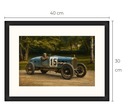 Uusi Delage kilpa-auto art print kehystetty 30 cm x 40 cm