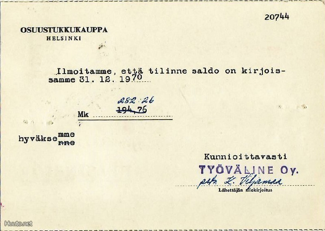 FIRMAKORTTI HELSINKI TYÖVÄLINE OY