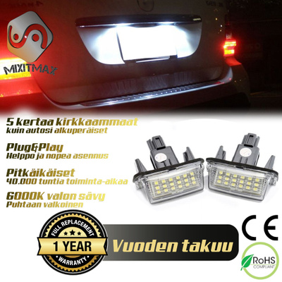 Toyota LED rekisterikilven valot — kirkkaan valkoinen 6000