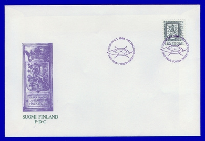 FDC – Yleism. Leijona  4.1.1988, Lape no 1032