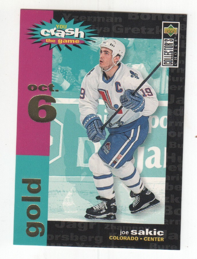 Joe Sakic 1995-96 UD cc You Crash the Game Gold