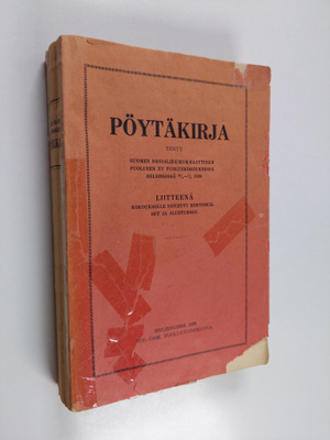 Pöytäkirja tehty Suomen sosialidemokraattisen puolueen XV...