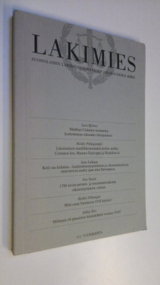 Lakimies 4/2013 : Suomalaisen lakimiesyhdistyksen aikakau...