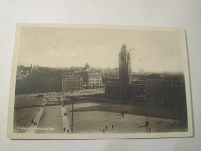 VANHA Postikortti Helsinki Rautatie Asema 1930