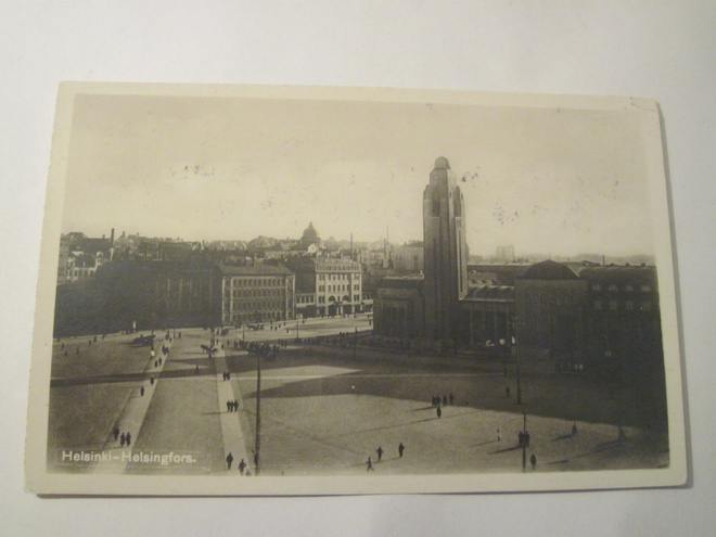 VANHA Postikortti Helsinki Rautatie Asema 1930