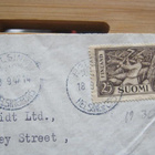 Puunhakkaja 25 mk yksin ilmapostina/firma Englantiin 1947 - pikkukuva 2