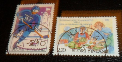 LaPe 1126 JA 1127 LOISTO ENSIPÄIVÄ LEIMA HAJALA 1991.1.3.