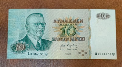 10 markkaa v. 1980 A-tähti, vain 120 000kpl