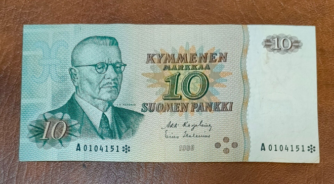10 markkaa v. 1980 A-tähti, vain 120 000kpl