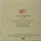 King Creosote • For One Night Only PROMO CD-Single - pikkukuva 2