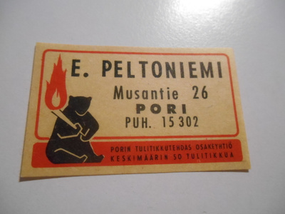 TT Etiketti KARHU E.Peltoniemi Pori