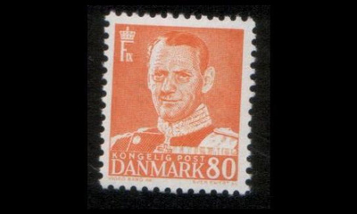 Tanska 337 ** Frederik IX 80 öre (1952)