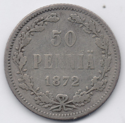 1872 50 penniä tyyppi 2 kl3