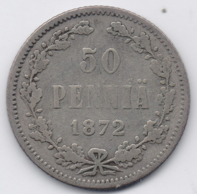 1872 50 penniä tyyppi 2 kl3