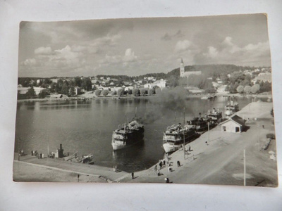 VANHA Postikortti Savonlinna Laivat 1950-l