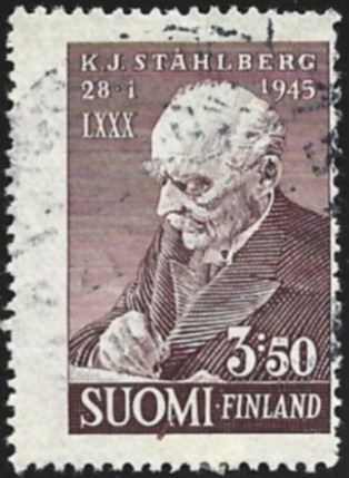 1945 Presidentti K.J.Ståhlberg 80 vuotta leimattu LaPe 295