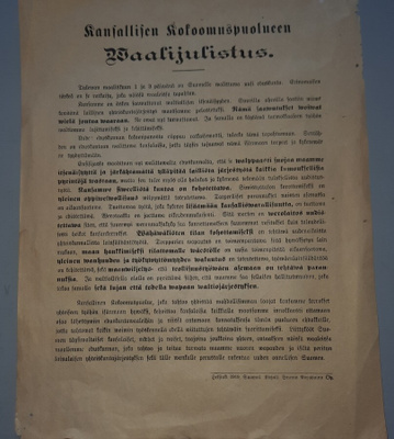 vaalijuliste (A4) Kokoomus v-1919