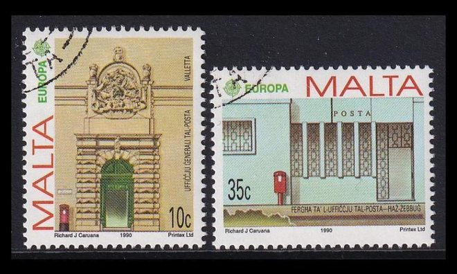 Malta 831-2 o Europa postirakennuksia (1990)