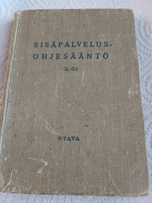Sisäpalvelusohjesääntö-kirjanen vuodelta 1937