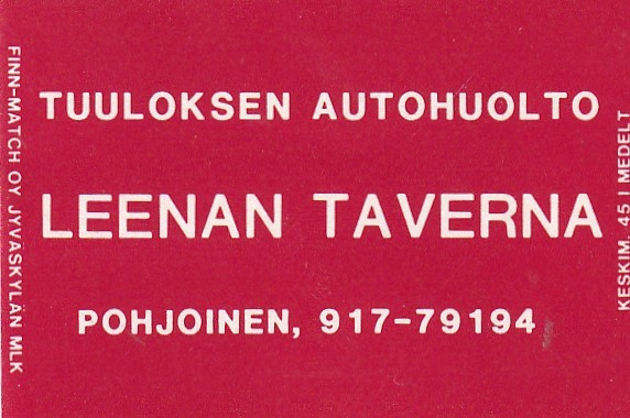 Pohjoinen, Tuuloksen Autohuolto , Leenan Taverna    b566
