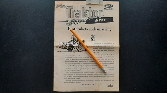 Fordson Major Traktor Nytt 8 sivuinen mainoslehti (1948)