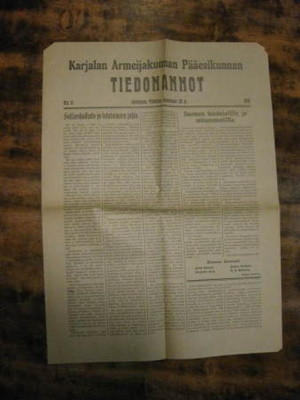 Karjalan Armeijakunnan Pääesikunnan tiedonannot 1918