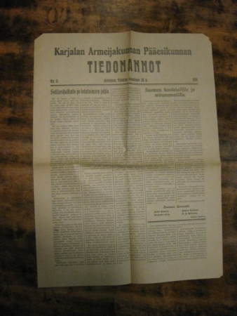 Karjalan Armeijakunnan Pääesikunnan tiedonannot 1918