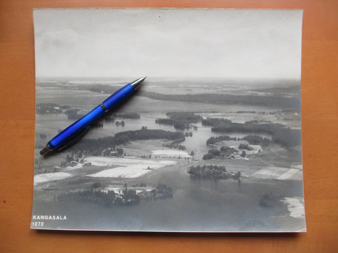 Kangasala 1948 vanha kartonkisuurennos 30x24cm