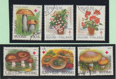 SPR ja TUB 1978-81, 6 erilaista leimattua