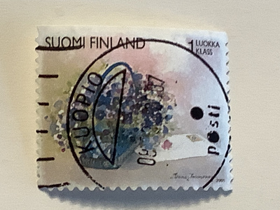 1542/ 2001 Kukkia- kori o leimattu loisto