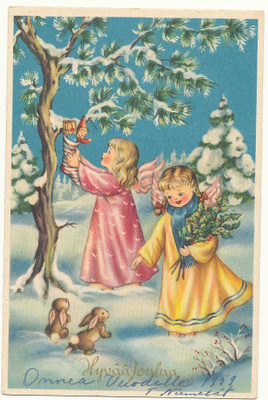 Enkeleitä metsässä - käsipostia 1959