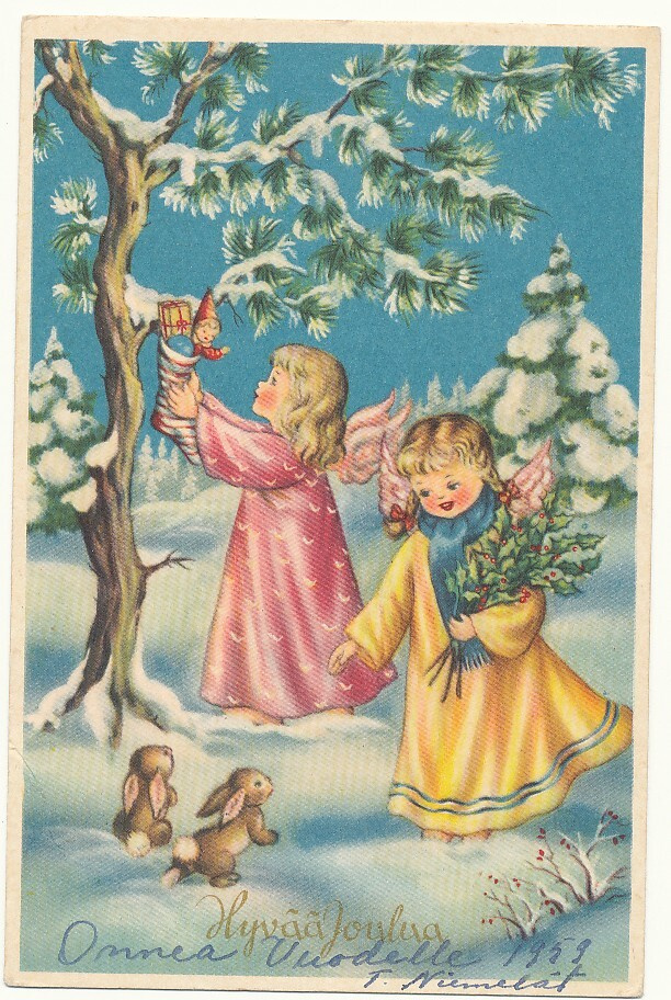 Enkeleitä metsässä - käsipostia 1959