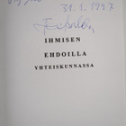 Tarmo Palonen : Ihmisen ehdoilla yhteiskunnassa (signeera... - pikkukuva 3