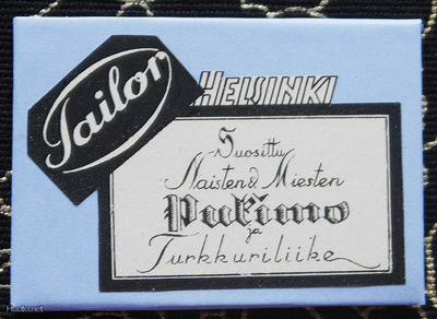 * Vanha Tailor-pukimoliikkeen mainos magneettina * 30-luku *