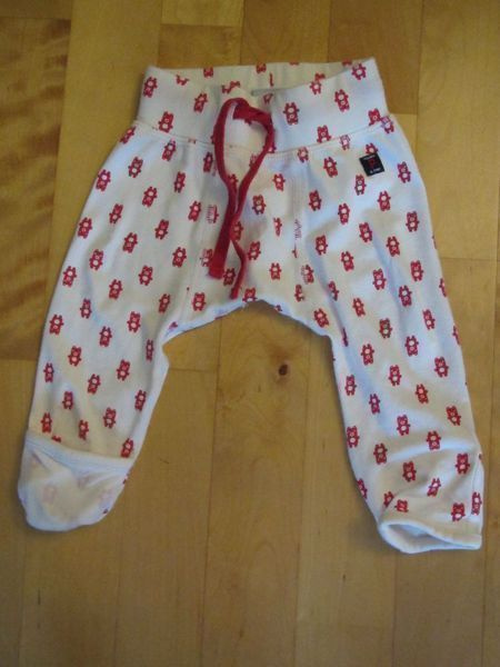 Po.P pitkikset/housut/puolipotkarit, 50 cm, punavalkoiset