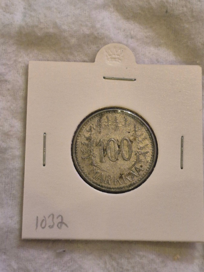 Hopearaha 100 markkaa 1957, Suomi, 5,2 g Ag500