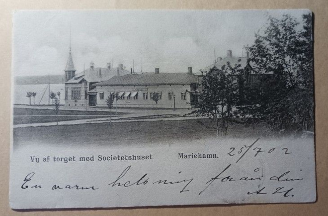 Maarianhamina, näkymä torille ja Seurahuoneelle, p. 1902