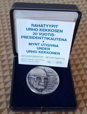 Rahatyypit mitali urho kekkosen 20 vuotis-presidenttikautena