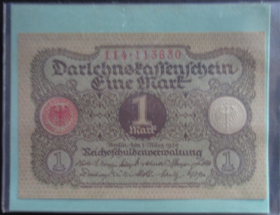 GERMANY 1 MARK 1920 UNC  (K16-S96+97)