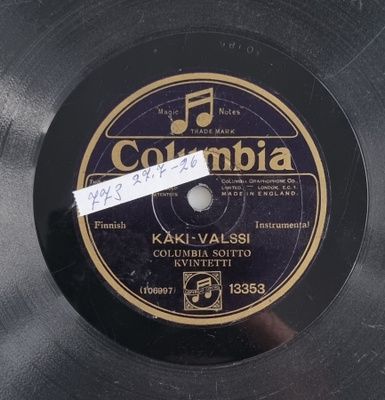 Savikiekko 1926 - Columbia soitto-kvintetti - Columbia 13353