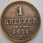 Itävalta Austria 1 kreuzer 1851 - pikkukuva 1
