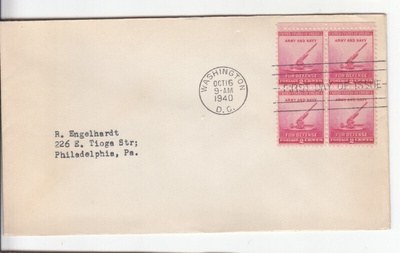 USA FDC 1940 nelilöllä
