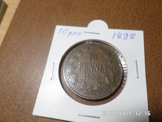 10  penniä   1898     Rahakehyksessä    Kl 7-8