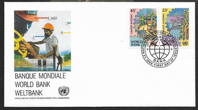 YK New York - Maailmanpankki FDC  (Mic. 571-572)