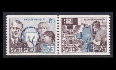 Ruotsi 889-90p1 ** Yleisradio 50v (1974)
