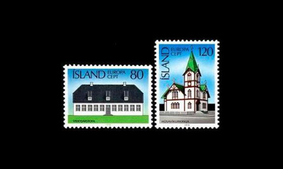 Islanti 530-1 ** Europa vanhoja rakennuksia (1978)