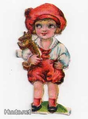 WANHA / Suurisilmäinen poika kissa kainalossa. 1920-30-l.