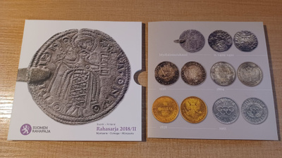 Eurorahasarja 2018/2 "Suomen rahahistoria" 1c-2x Erik.2€ UNC