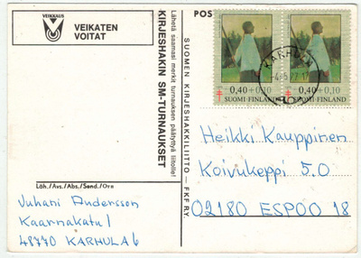 1975 tub 40p pari postikortti