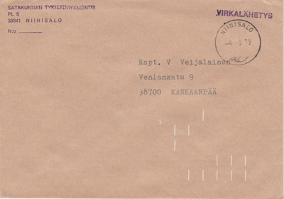 Postileima, NIINISALO, sotilaspostia SATAKUNNAN TYKISTÖRYKME